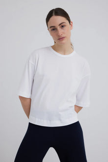 Signe 2/4 Boxy T-shirt, Hvid