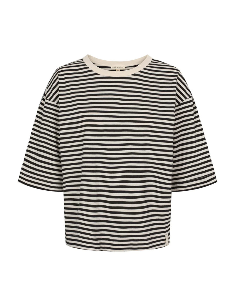 Signe Boxy T-shirt, Black Stripe
