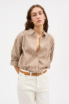 Edgar Shirt, Brown/Ecru stripe