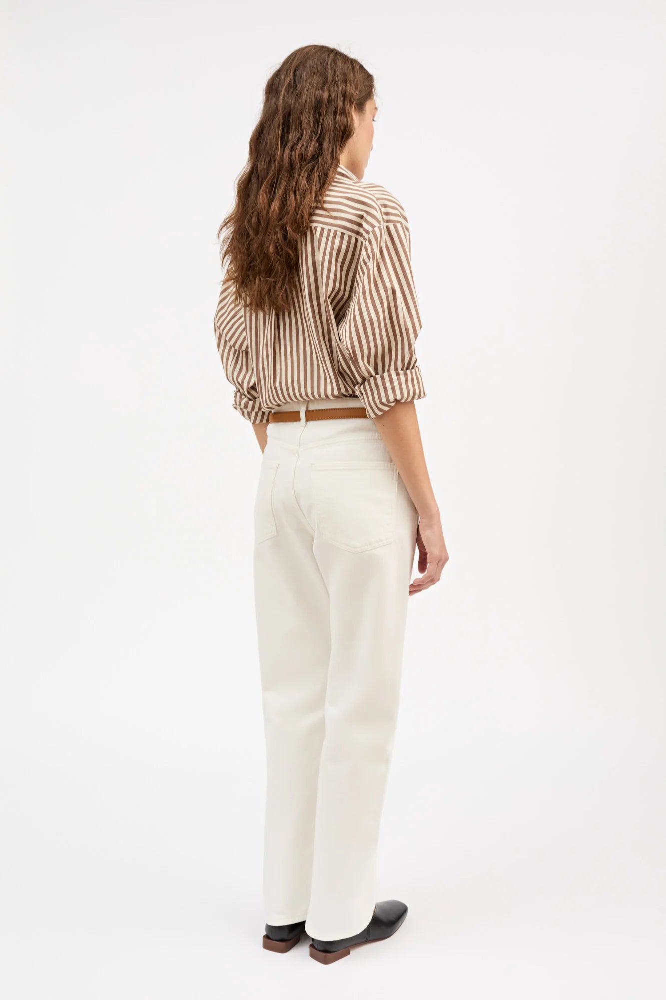 Edgar Shirt, Brown/Ecru stripe