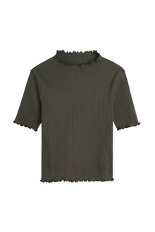 Edie T-neck Tee, Dark Green