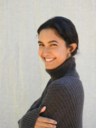 Ellen Cashmere T-Neck Sweater, Dark Brown Melange