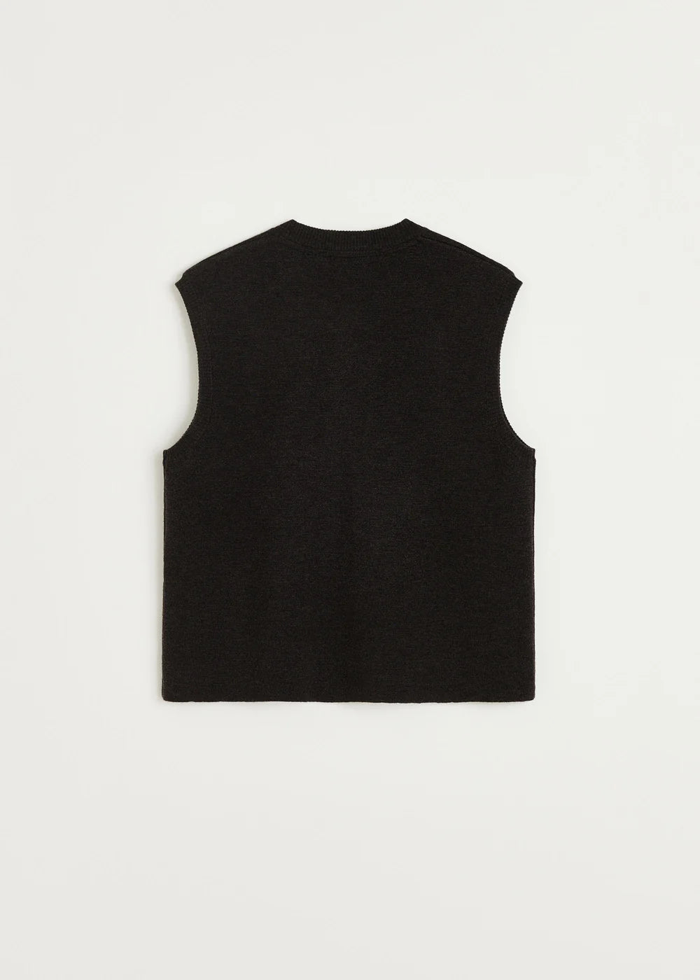 Elva vest - pure merino wool, Dark Brown Melange
