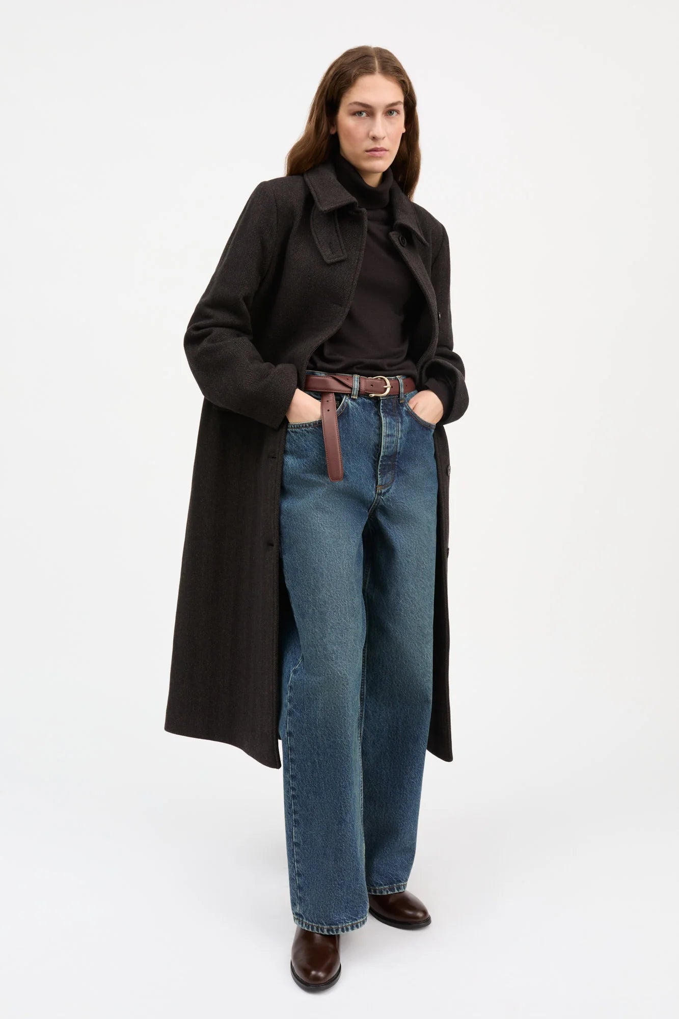 Ernest coat,  Brown herringbone