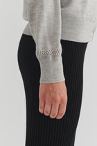 Wool Cardigan, Light Beige Melange