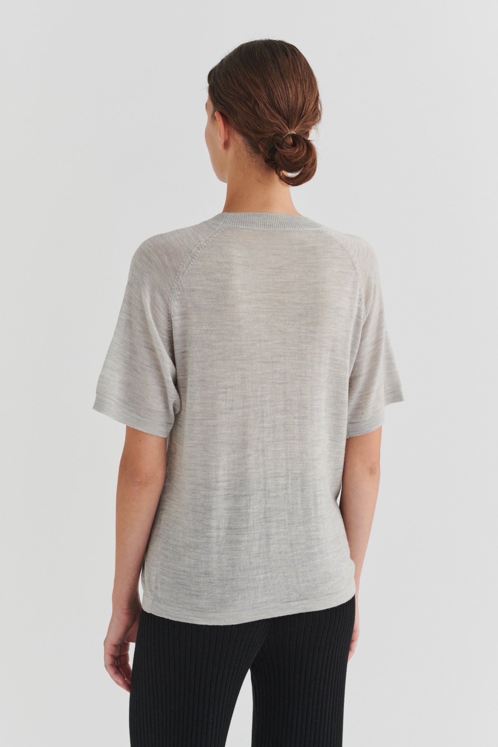 Wool Tee, Light Grey Melange