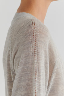 Wool Cardigan, Light Beige Melange