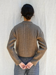 Gertrud Cable Cardigan, Coffee Melange