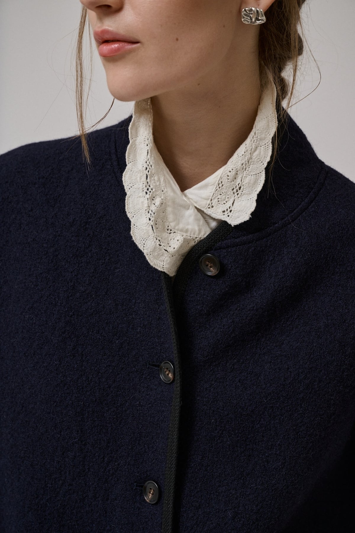 Hill ls wool jacket, Dark Navy