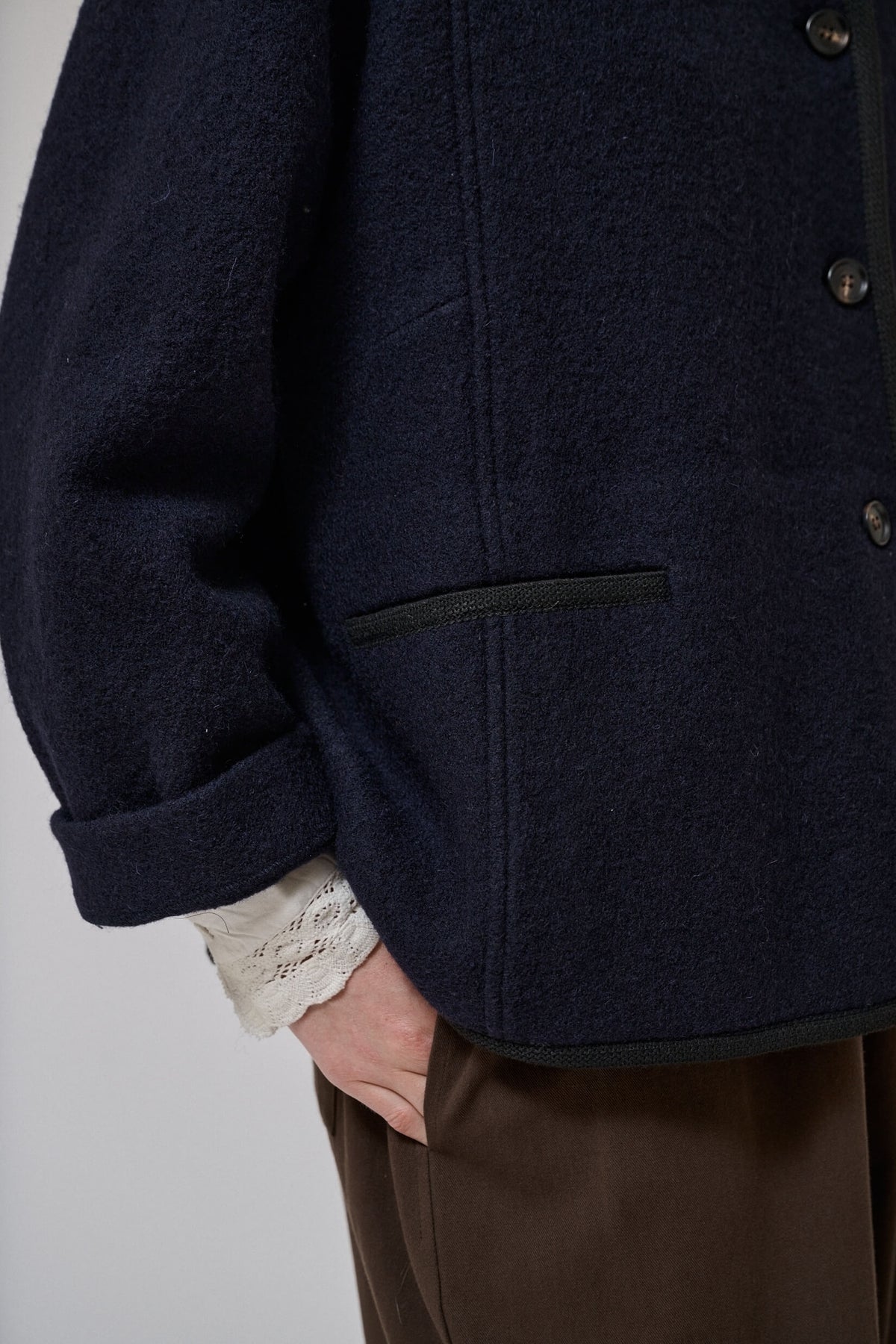 Hill ls wool jacket, Dark Navy
