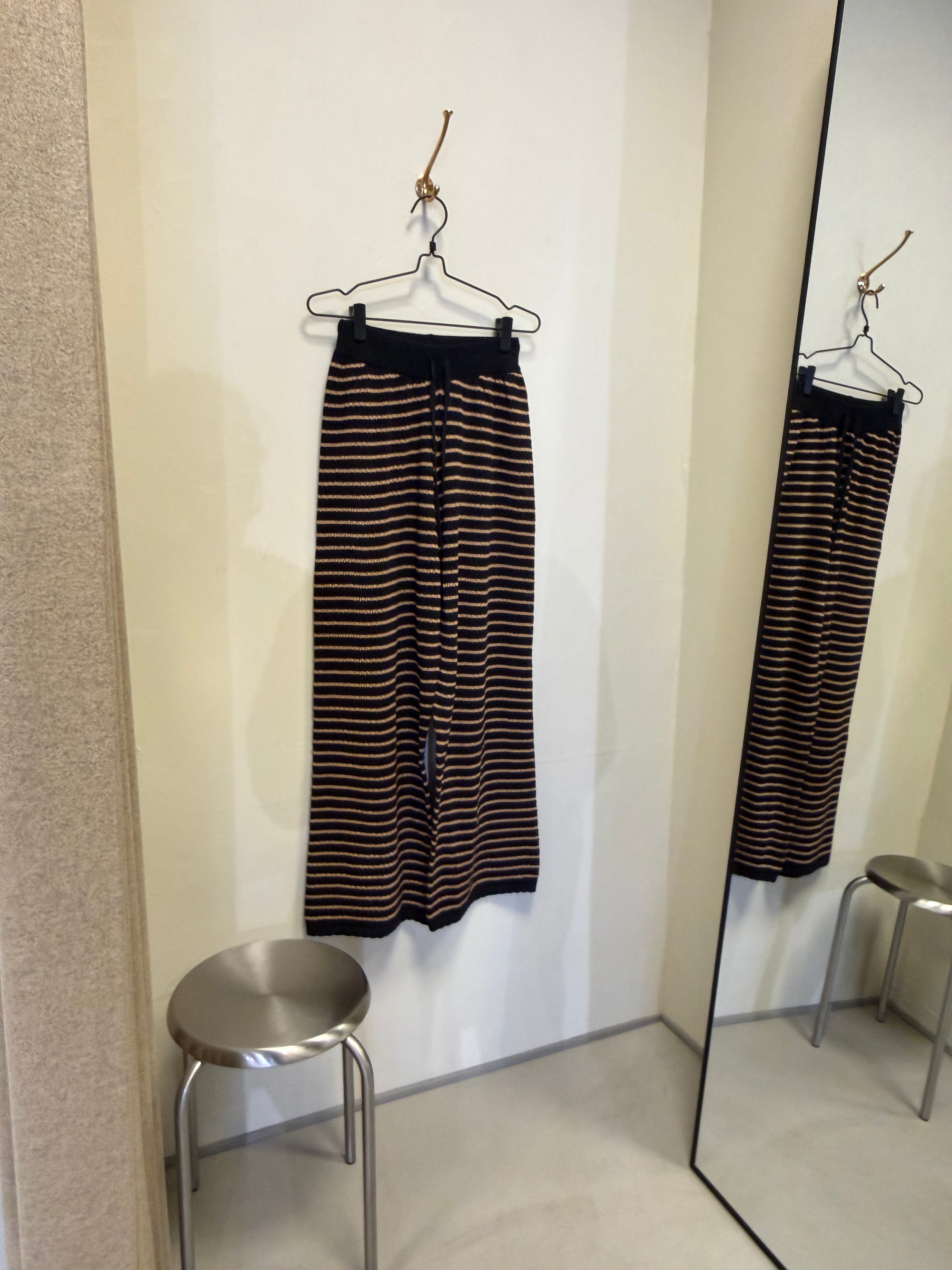 Nuria Knit Trousers, Black / Cognac