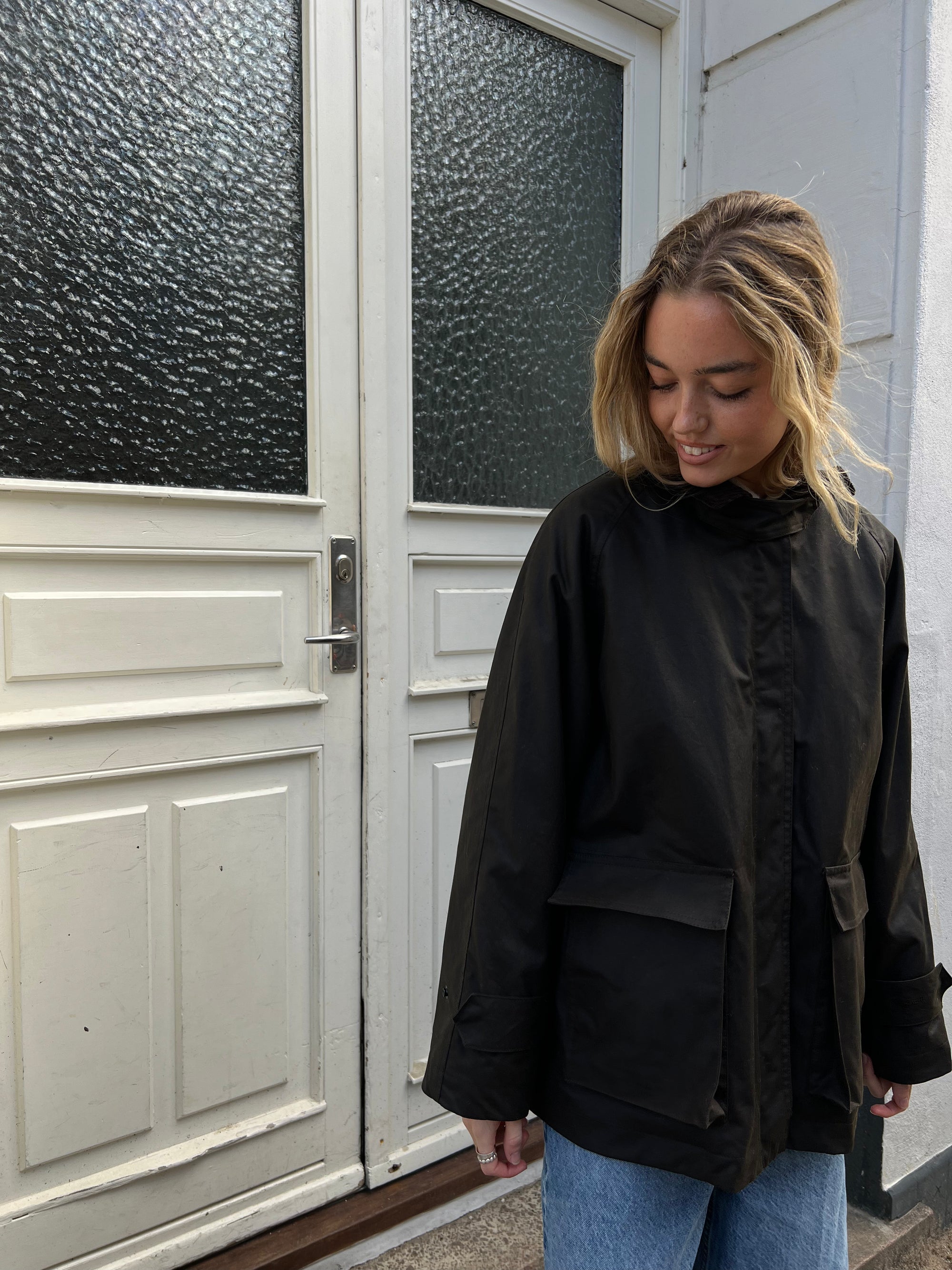 Oilskin Jacket, Dark Brown