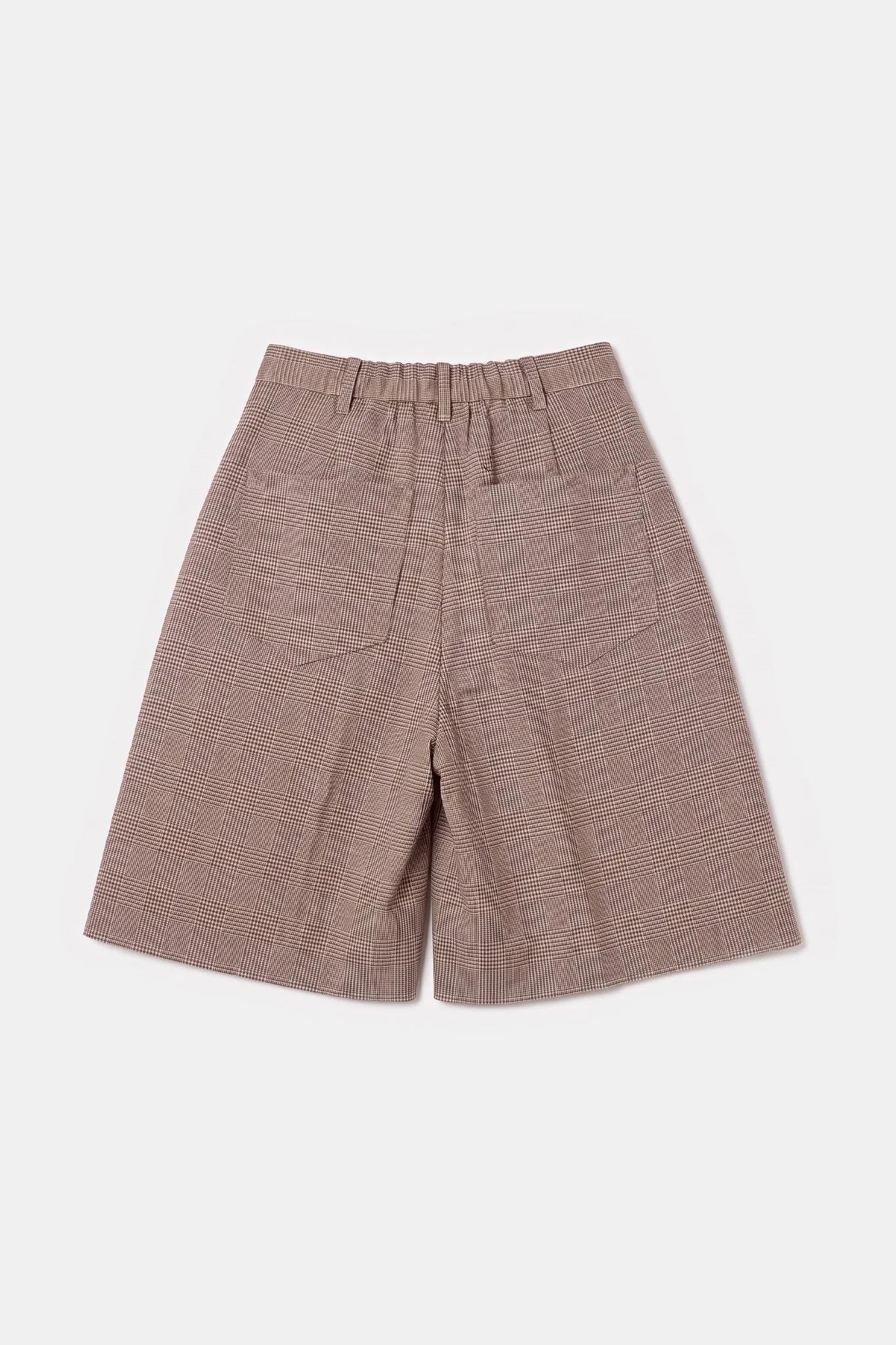 Jette HW Shorts, Brown & White Check