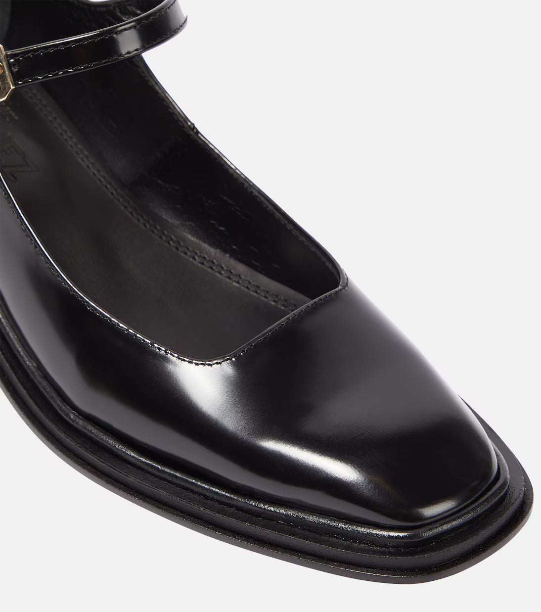 Penelope, Black Polished Leather Babies