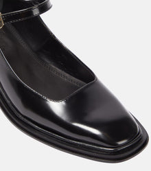 Penelope, Black Polished Leather Babies