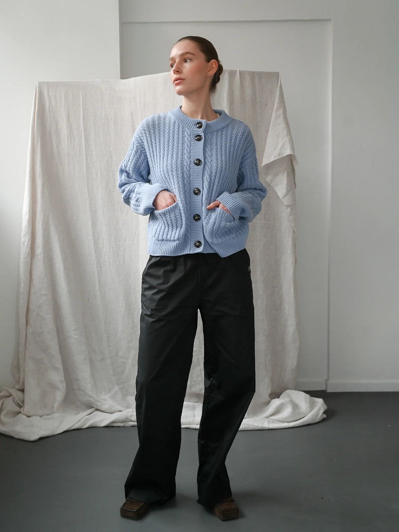 Gertrud Cable Cardigan, Light Blue