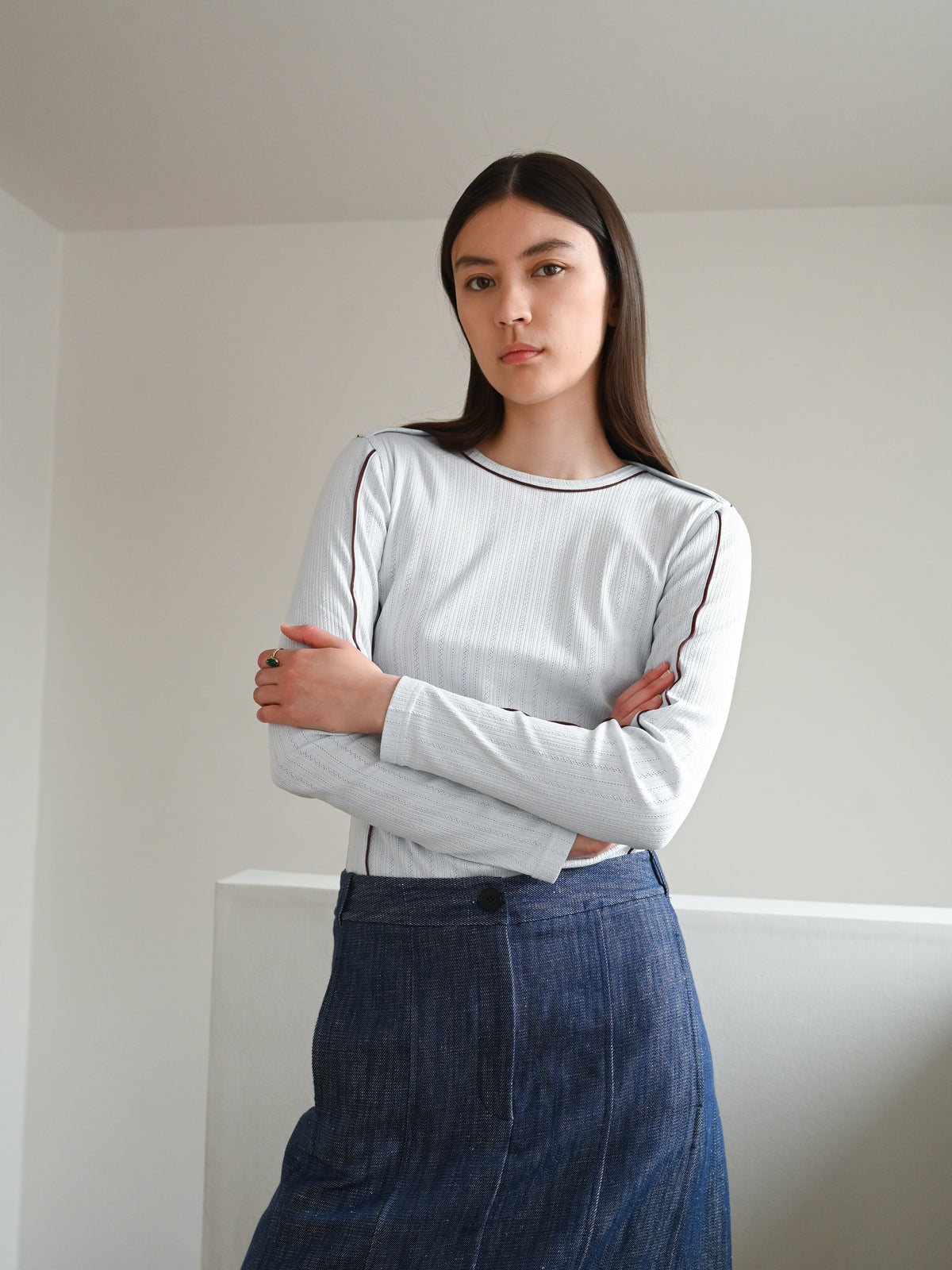 Lucia bluse lyseblå styling