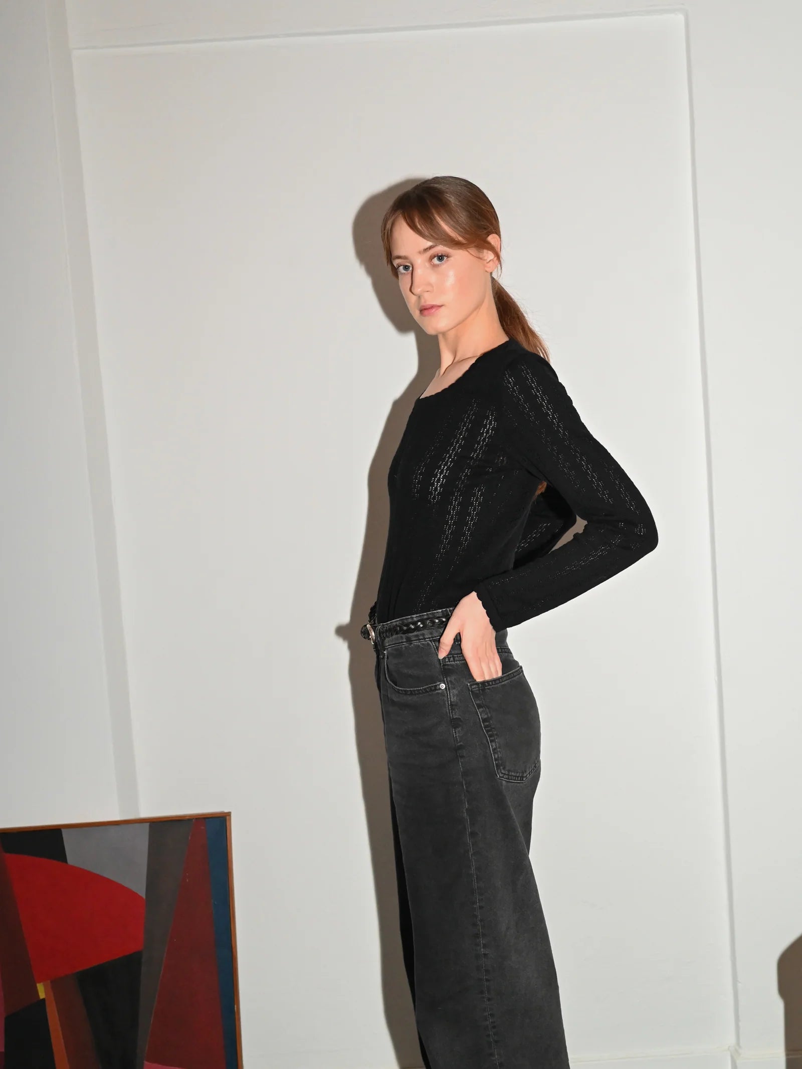 Nellie LS Blouse, Black