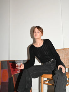 Nellie LS Blouse, Black