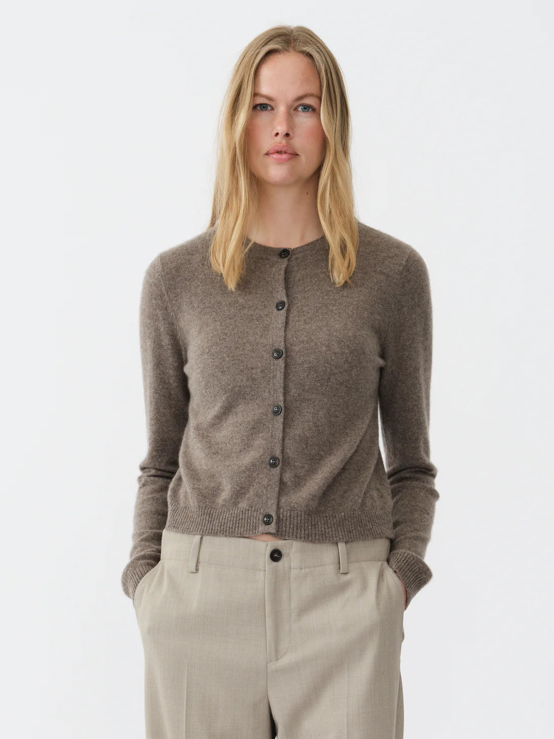 Women's O-Cardigan, Truffle