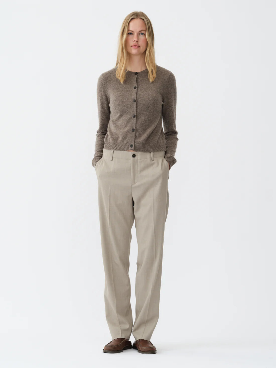 Women's O-Cardigan, Truffle