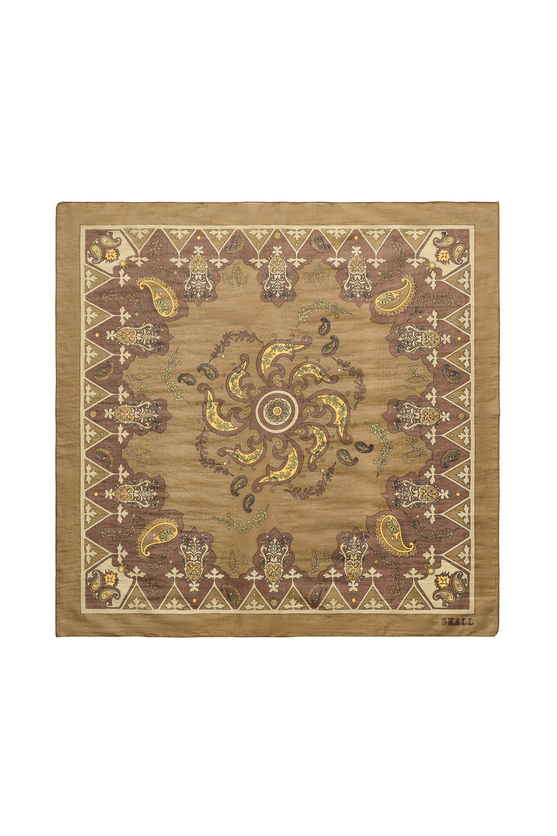 Pippa Scarf,  Khaki Paisley Print