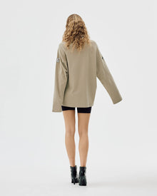 Oversize Long Sleeve Polo, Laurel Oak