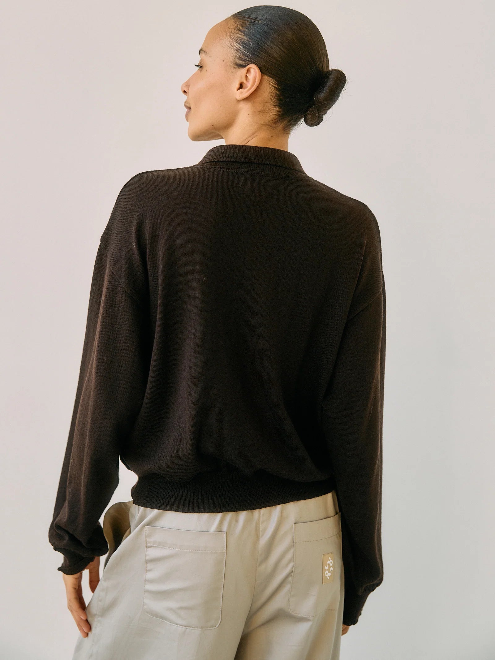 Ea Knit Polo, Espresso Melange