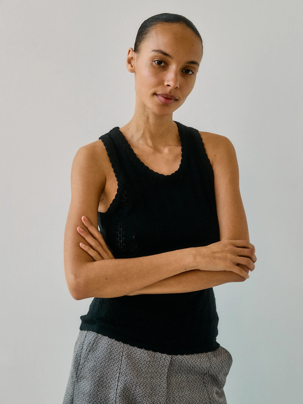 Nellie Knit Tank Top, Black