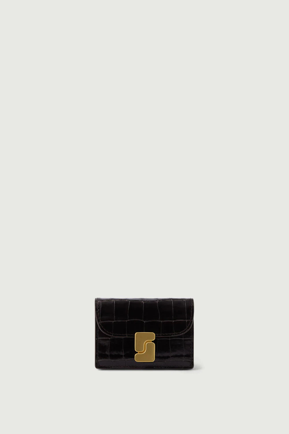 Aube Cartholder, Marron Foncé Croco (Brun Croc)