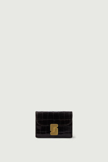 Aube Cartholder, Marron Foncé Croco (Brun Croc)