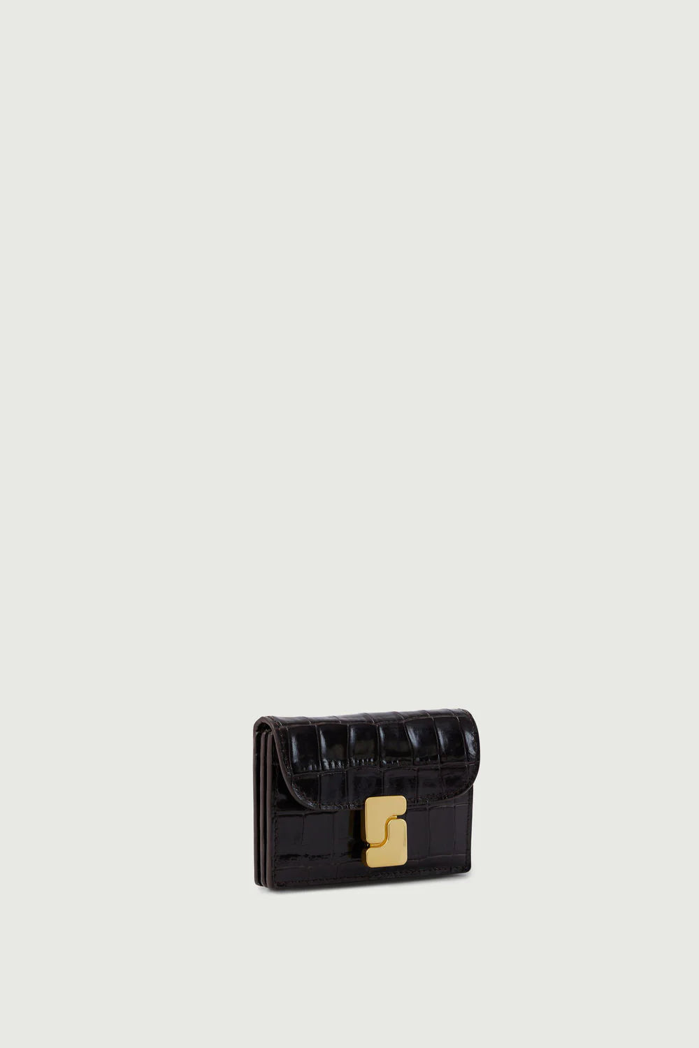 Aube Cartholder, Marron Foncé Croco (Brun Croc)