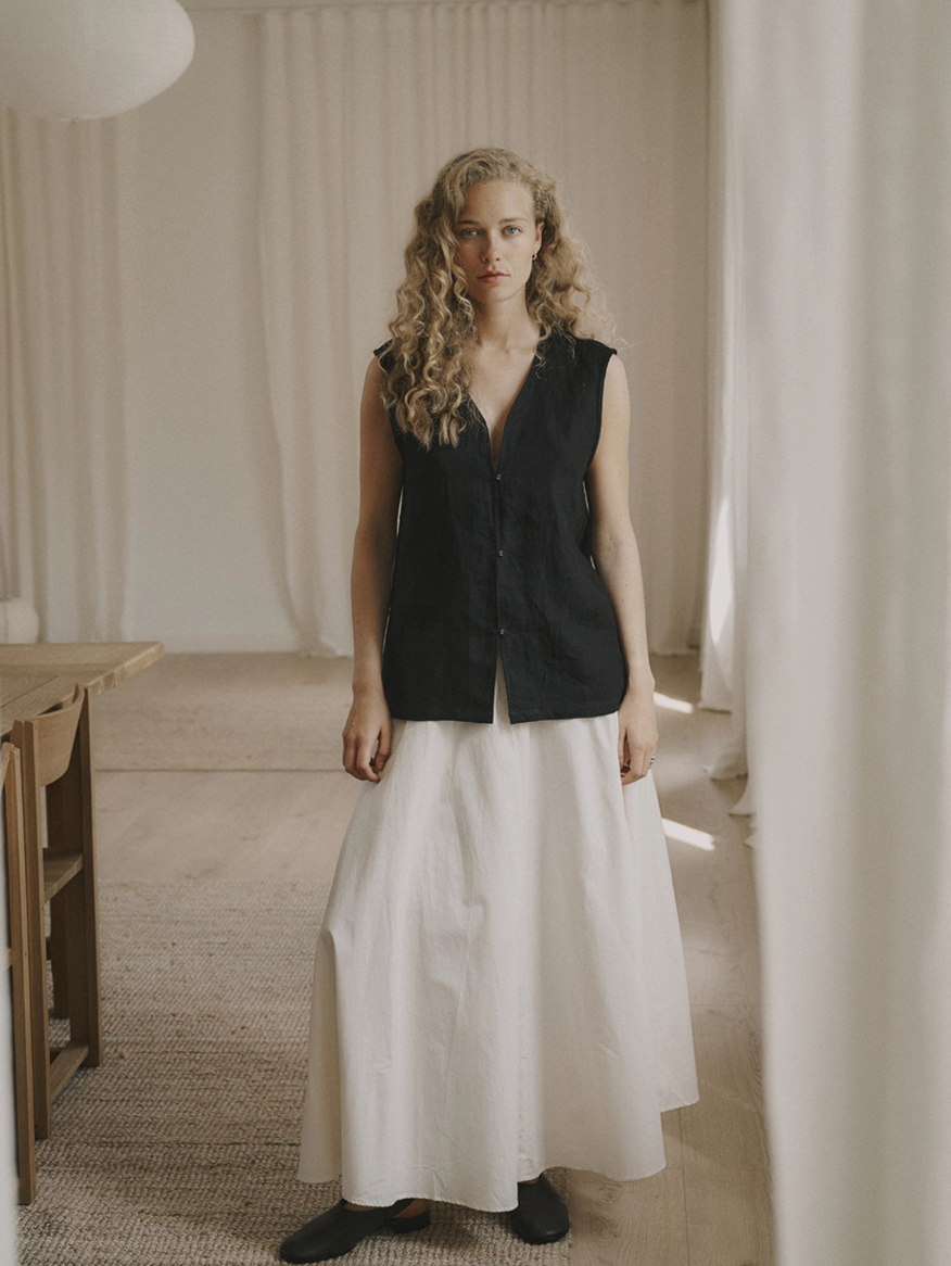 Irissa Long Skirt, White Sand