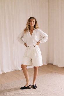 Irissa Wide Shorts, White Sand
