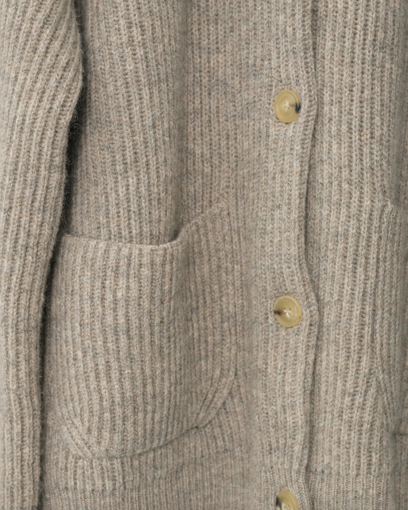 Shetland Wool Cardigan, Nature