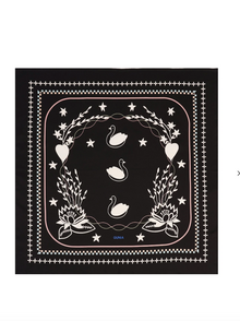 Lybid Silk scarf, Black 55x55 cm
