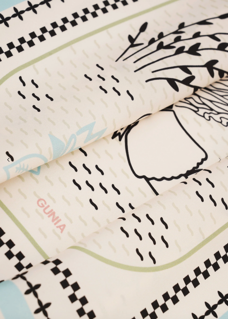 Lily Silk Scarf, Milk 55x55 cm