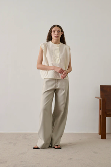 Danube Blouse Crinkled Poplin, Vanille