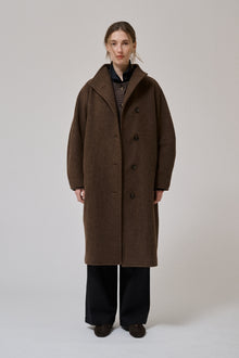 Thyme long wool coat, Brown