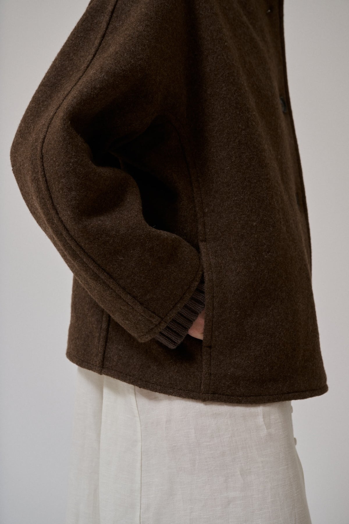 Thyme short wool coat, Brown