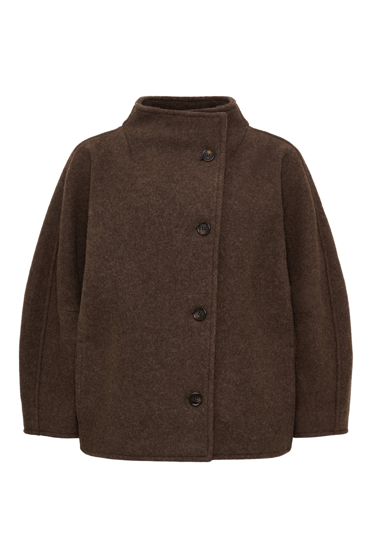 Thyme short wool coat, Brown
