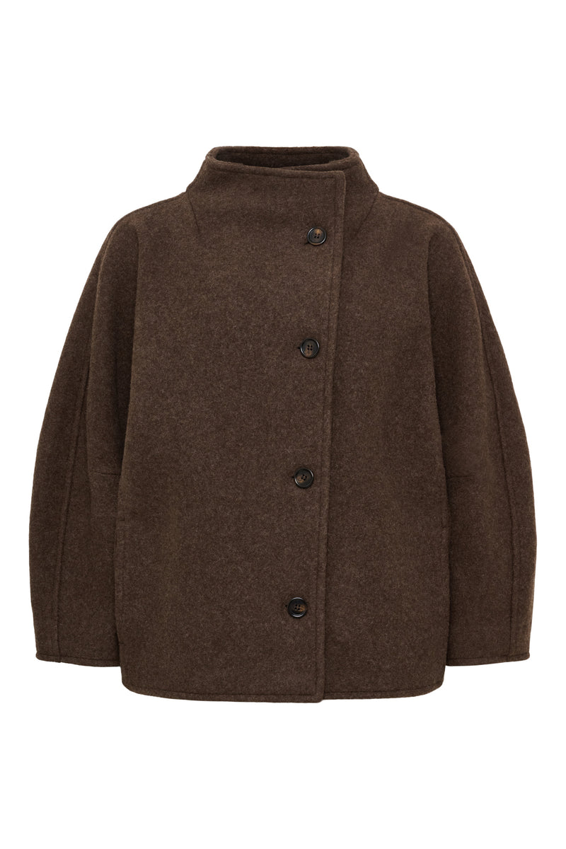 Thyme short wool coat, Brown
