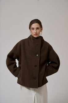 Thyme short wool coat, Brown