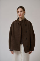 Thyme short wool coat, Brown