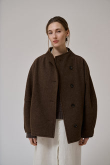 Thyme short wool coat, Brown