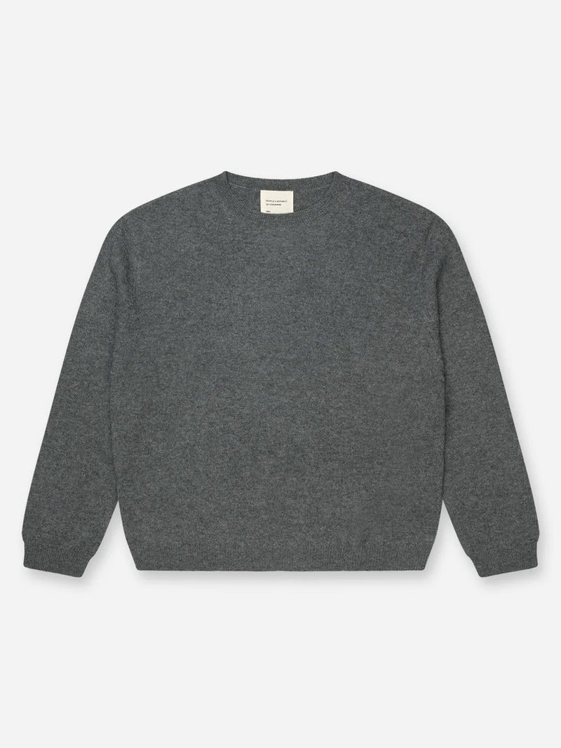 Women's Oversized Roundneck, Heather Grey