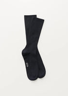 Wool Rib Socks, Navy