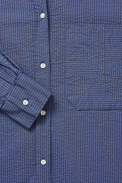 Shirt Japan Seersucker, Mix True Blue