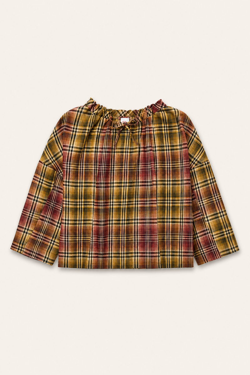 Magrethe LS Tie Top, Multi Check