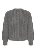 Dahlia Cable Knit Cardigan, Cold Grey